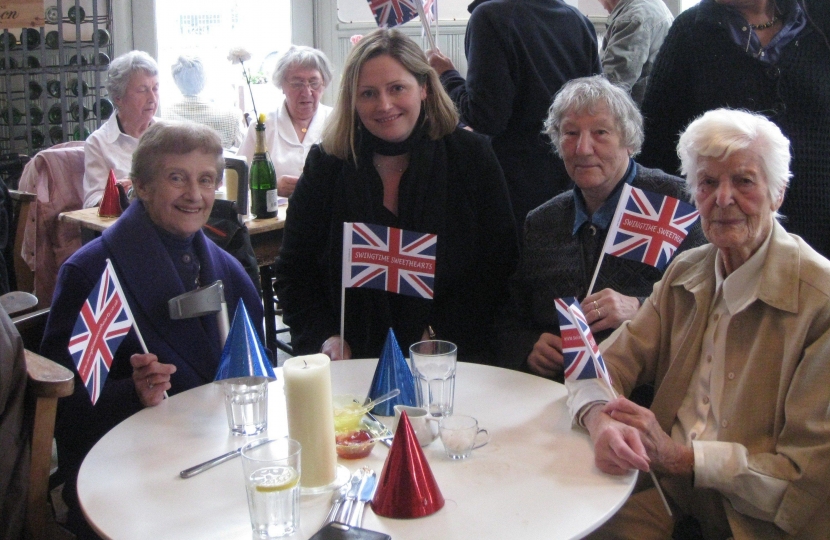 Mary with guests at the Chiswick Day Centre