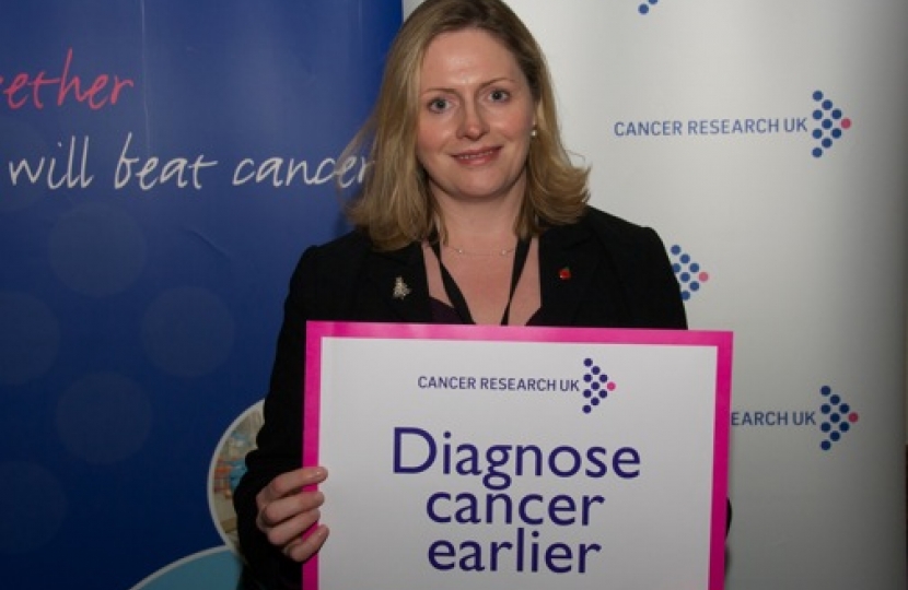 Local MP Mary Macleod supports the work of Cancer Research UK