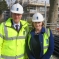 Mary with David Cameron on site