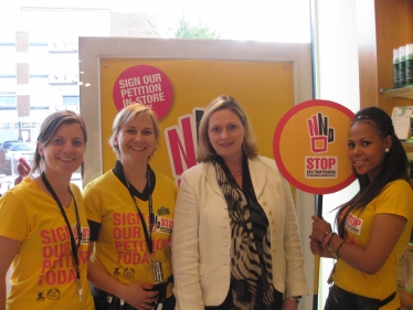 Local MP Mary Macleod visits Chiswick The Body Shop to support campaign